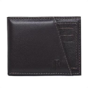 Imagem de Carteira masculina em couro legitimo porta cartao romoro, Marrom