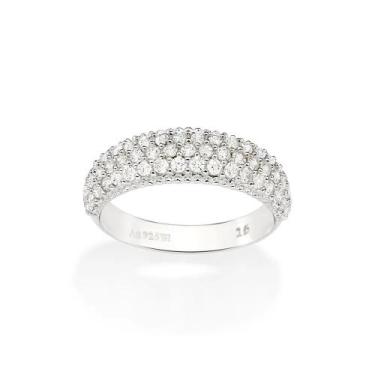 Imagem de Aparador de aliança prata 925 anel rommanel feminino cravejado pedra z