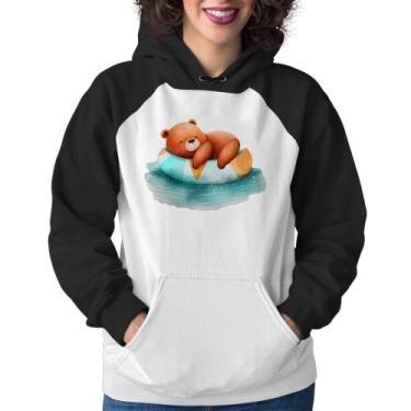 Imagem de Moletom Feminino Ursinho Teddy Relaxando Na Piscina - Foca na Moda, Br
