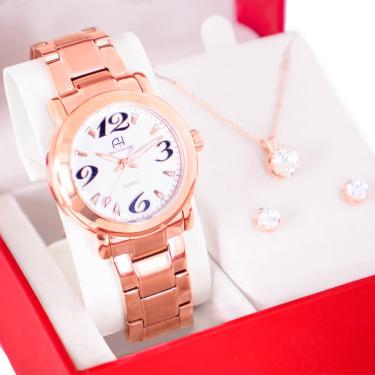 Imagem de ´Kit Relógio Feminino Champion Ana Hickmann Rosé Prova D'Água AH28802Z