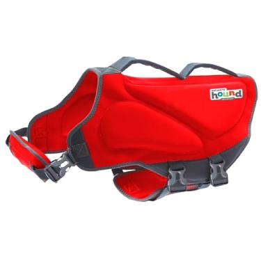 Imagem de Outward Hound Colete salva-vidas Dawson Swim Dog de neoprene de alto desempenho para natação, passeios de barco e segurança na água, GG, vermelho
