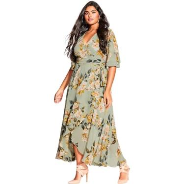 Imagem de City Chic Vestido plus size, vestido maxi floral magnólia, Magnólia Floral, 46