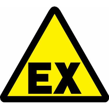 Imagem de Brady 60233 Etiquetas de advertência de vinil sensíveis à pressão, preto em amarelo, 20 cm de altura x 20 cm de largura, pictograma "atmosfera explosiva" (10 etiquetas por embalagem)