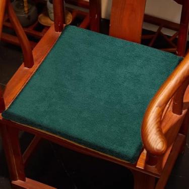 Imagem de NUOKEI Almofada de assento quadrada estilo chinês almofada removível para cadeira de quatro estações cor sólida durável almofada para cadeira de pátio ao ar livre cadeira de escritório cadeira de mesa