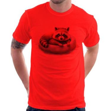 Imagem de Camiseta Panda Vermelho Relaxando Na Piscina - Foca na Moda, Vermelho,