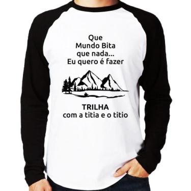 Imagem de Camiseta Raglan Trilha com a titia e o titio Trekking Manga Longa - Fo