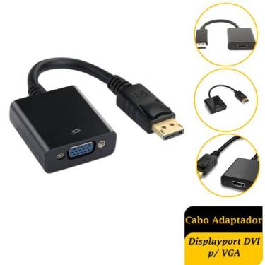 Imagem de Cabo Adaptador DisplayPort para VGA - Conversor de Vídeo Alta Qualidad