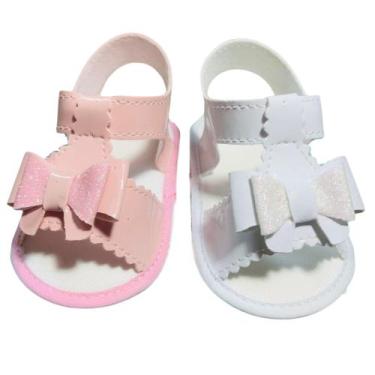 Imagem de Kit 2 Pares Sandálias Laço Para Bebê Menina - Baby's Shoes, Branco, Ro