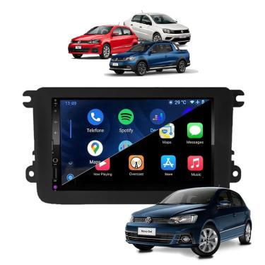 Imagem de Kit Multimídia Gol Voyage Saveiro G7 G8 7 Pol CarPlay AndroidAuto USB Radio Bt - FirstO...