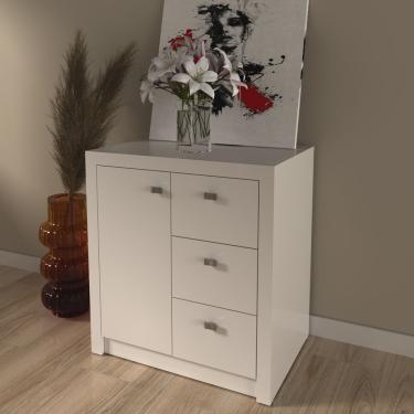 Imagem de Balcão para Escritório 1 Porta e 3 Gavetas ME4111 Tecno Mobili Branco