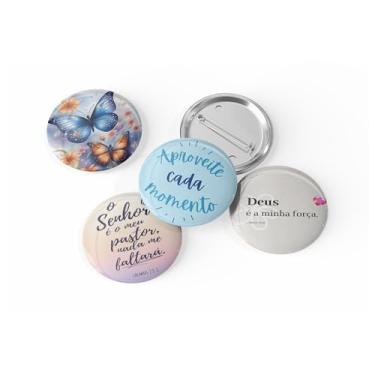 Imagem de kit com 4 Botons Broche Alfinete - Coleção Motivacional - Button, Pin