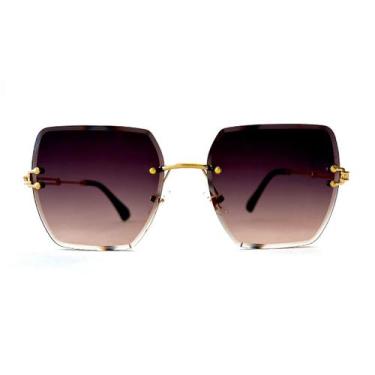 Imagem de Óculos De Sol Feminino Máscara Blogueira Sem Aro Uv400 Degrade - Lumis