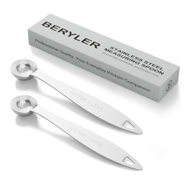 Imagem de BERYLER 2 colheres medidoras de 1/4 TSP, colher de medida de aço inoxidável de 1,25 ml