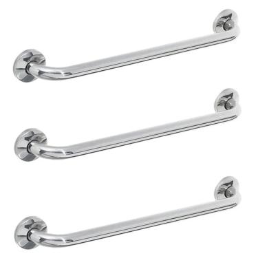 Imagem de Barra Alça De Apoio 80cm Kit 3 Uni Casa Banheiro Corrimao Box Escada Suporte Idoso Gestante Criança