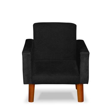 Imagem de Mini Poltrona Cadeira Infantil Nina De Criança Suede Preto