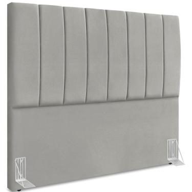 Imagem de Cabeceira Casal 140cm Allia Suede Cinza Claro Rm Cinza Claro
