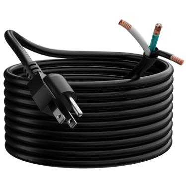 Imagem de Elecan Cabo De Alimentação Substituição Calibre 14 Com 3 Pinos, 12 Pés Ponta Aberta E Rabicho, Extensão 14/3 Para Ferramenta Elétrica, Sjtw Etl, 15 A/125 V, Interno Externo Eletrodomésticos Faça Voc