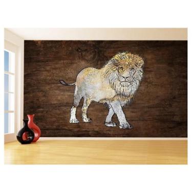 Imagem de Papel De Parede Animais Pop Art Leão Rei Selva 3,5M Pxa52 - Você Decor
