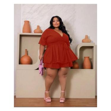 Imagem de Macaquinho Feminino Plus size Tamanho Grande Moda Blogueira - Efraim M