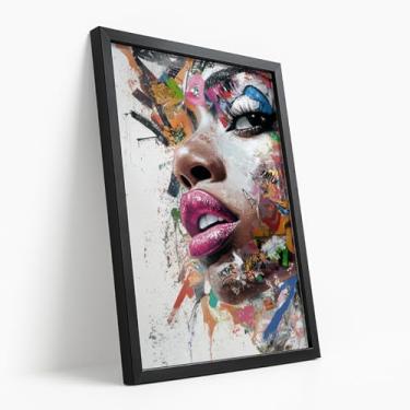 Imagem de Quadro Decorativo com moldura Frase Esmalte Colorido Feminino Salão Beleza Inspiração Unhas Delicado Rosa Azul Pastel Decoração Manicure