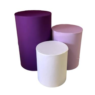 Imagem de kit Capa Trio de Cilindro Decoração Festa Veste Facil - multicolorido - ESCOLHA COMO QUISER Organização de Decoração para Festas(ROXO/LILAS/BRANCO)