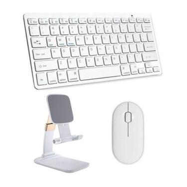 Imagem de Teclado E Mouse Bluetooth, Sup P/iPad Air 5 10,9 2022 Branco - BDNET