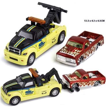 Imagem de Carrinho Reboque Caminhão Die Cast Guincho Metal 1:64