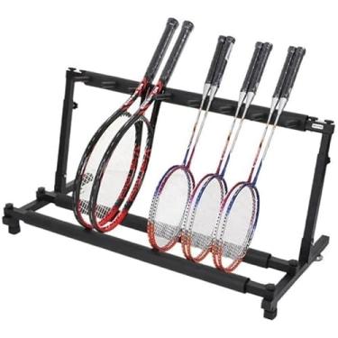 Imagem de Tênis Rcquet Storge Rck, Suporte De Tênis Rcket, Altura Djustble, Lrge Storge Rck Para Tênis Rcket/bdminton Rcquet/violinos/guitrs, Tiers