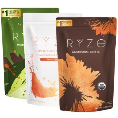 Imagem de Pacote RYZE SUPERFOODS Ultimate Energy com café com cogumelos e matcha