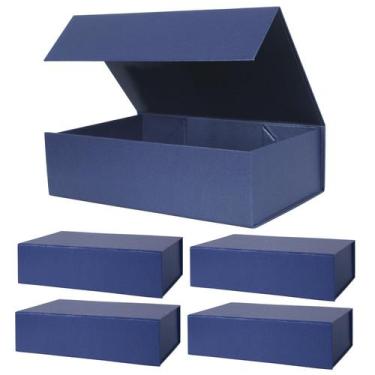 Imagem de Caixas de presente Aimyoo azul marinho com tampas 26,67 x 17,78 x 7,62