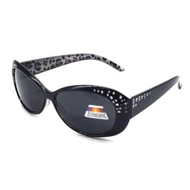 Imagem de BillieJoe Óculos de sol polarizados e bifocais óculos de leitura para mulheres moda proteção UV olhos de gato vintage (leopardo preto, 7,5, x)