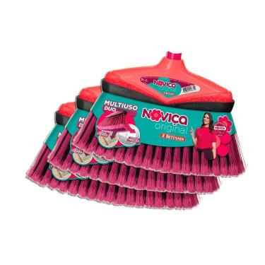 Imagem de Vassoura Noviça Bettanin Colorida Sem Cabo Kit 3