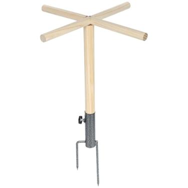 Imagem de FALESOUL Brinquedo de poleiro de galinha para galinheiro, suporte de madeira para pintinhos com plugue de aterramento de metal, plataforma multifuncional de treinamento de pássaros ao ar livre