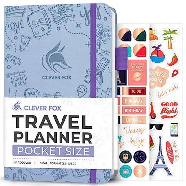 Imagem de Clever Fox Bolso de diário de viagem – organizador de itinerário de viagem de férias e viagens de carro e diário de memória de viagem – Caderno de viagem pequeno (Periwinkle)