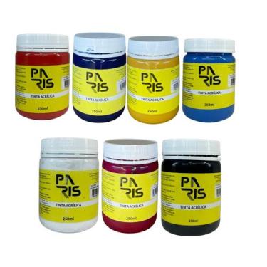 Imagem de Kit Energia e Movimento Com 7 Tintas Acrílicas Paris 250ml