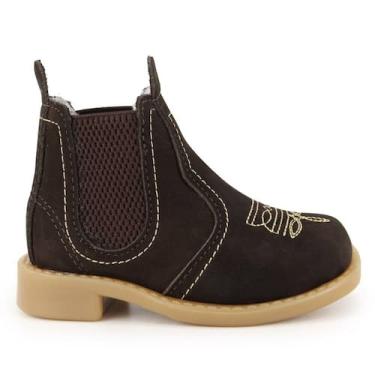 Imagem de Botina Texana Atlanta Infantil em Couro Legítimo  Com Bordados - LOJAS