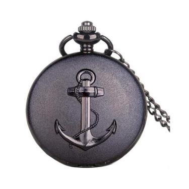 Imagem de Relógio de bolso Vintage Black Anchor Material de alta qualidade - Lig