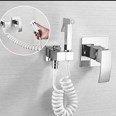 Imagem de MINJING Bidê de vaso sanitário ângulo cobre único frio banheiro banheiro chuveiro spray bocal bidê torneira hardware banheiro ferragens, cromo