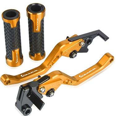 Imagem de Para Vespa Granturismo 125 200 S125 S150 Motocicletas Pegas Guiador GTS 125 250 300 Logotipo CNC Alavancas de Embreagem de Freio Curto Alavanca de Embreagem de Freio de Motocicleta (Cor: Azul)
