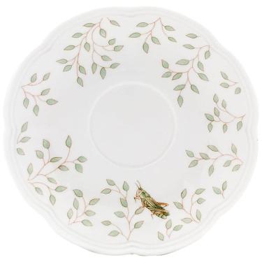 Imagem de Pires de 15 cm com Tema de Flores e Borboletas, Formato Redondo e Material de Porcelana, LENOX, Branco
