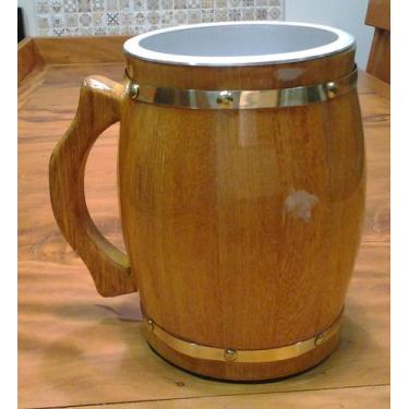 Imagem de Caneca de Madeira cerejeira - Adecon Aluminios e Brindes