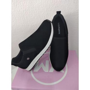 Imagem de Tenis Slip Preto casual fácil calçar  - Via Marte, 36