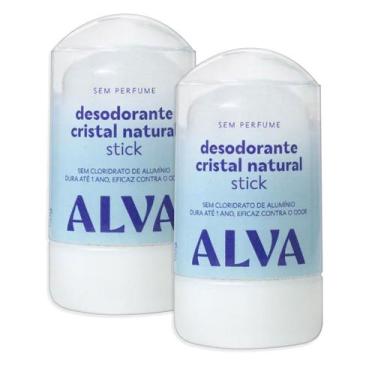 Imagem de Desodorante Cristal Stick Vegano 60g Alva - 2 Unidades