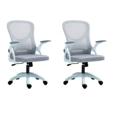 Imagem de Kit com 2 Cadeira Escritório Diretor Office Columbus com Tela Mesh - E