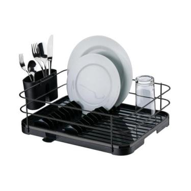 Imagem de Escorredor de loucas onix com bandeja preta coletora - future