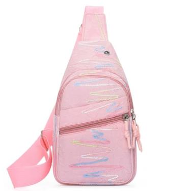 Imagem de Bolsa tiracolo feminina de alto valor, lazer, esportes, simples, moderna, bolsa de ombro, rosa, Rosa