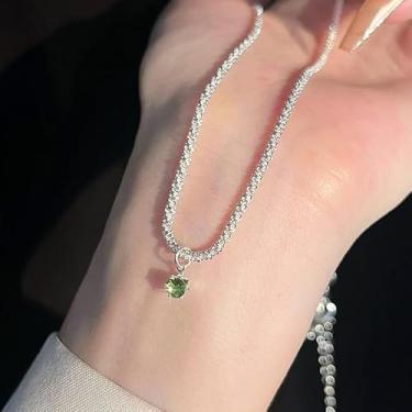 Imagem de Colares de diamante para mulheres, colar gargantilha de prata delicada, simples, moderno, banhado a frio, colares de joias para mulheres, presentes modernos, 41cm, Liga de aço, Sem Pedra Preciosa