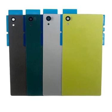 Imagem de SHOWGOOD Capa de bateria para porta traseira capa traseira para Sony Xperia Z5 capa de bateria com logotipo da lente da câmera (Z5 preto)