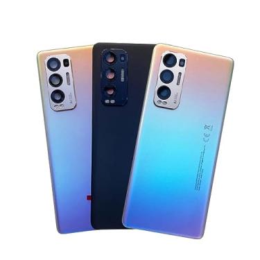 Imagem de SHOWGOOD Capa traseira para celular Oppo Find X3 Neo 5G CPH2207 com substituição de reparo de lente de vidro da câmera (preto galáctico)
