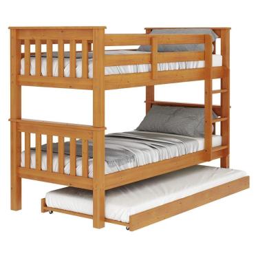 Imagem de Treliche De Solteiro Madeira Maciça Para Colchão 88 X 188 Cm Multimóveis Cr35245 Mel Mel